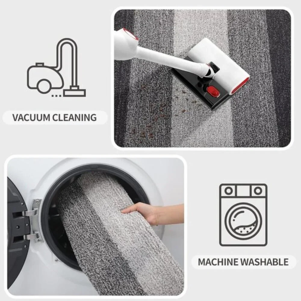 New 32x20 Grey Indoor Door Mat, Non Slip Absorbent Washable Rug for Floor Decor